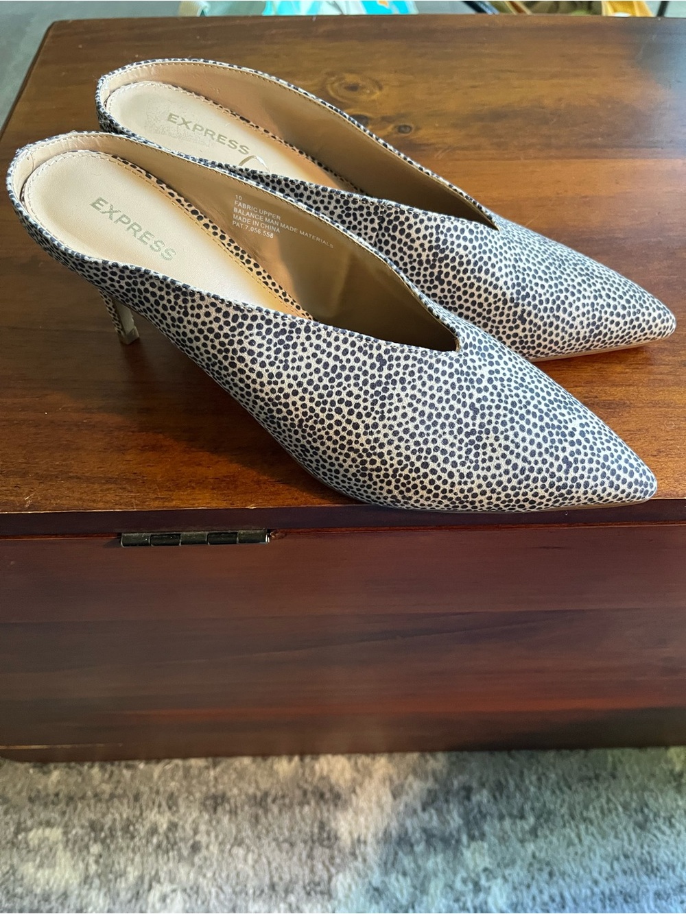 Leopard Print Mules Kitten Heel